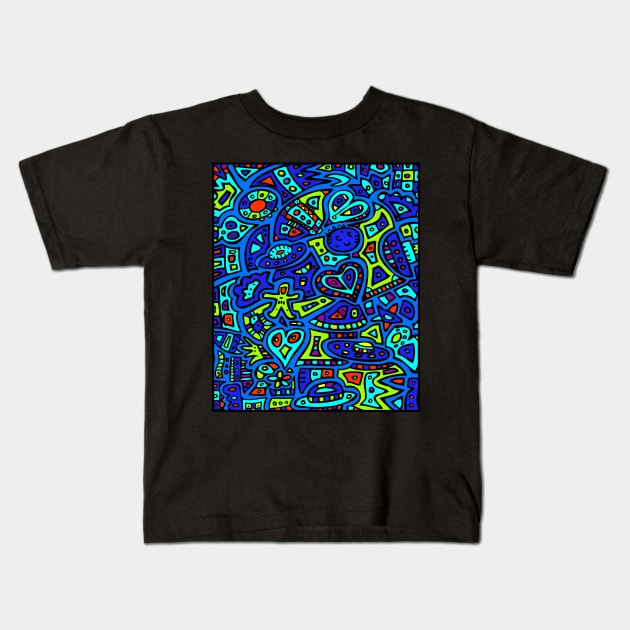 Space Doodle #1 Kids T-Shirt by RockettGraph1cs